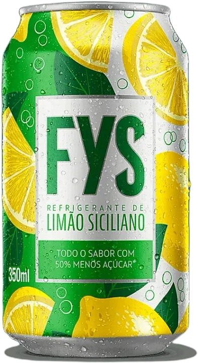 Refrigerante FYS Limão Siciliano Menos Açúcar Lata 350ml